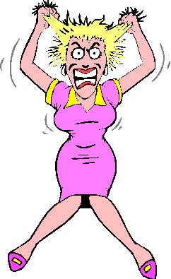 clipart - woman pulling hair