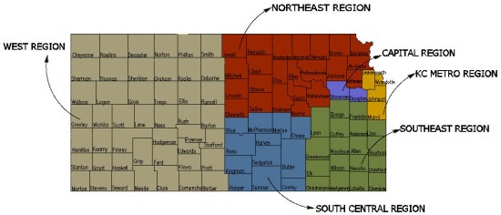 Regional map for listserv purposes only
